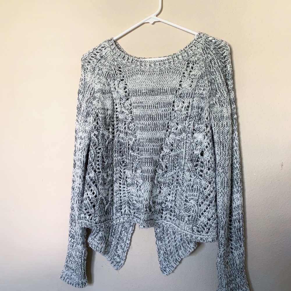 Black & White Knit Sweater w/ open back